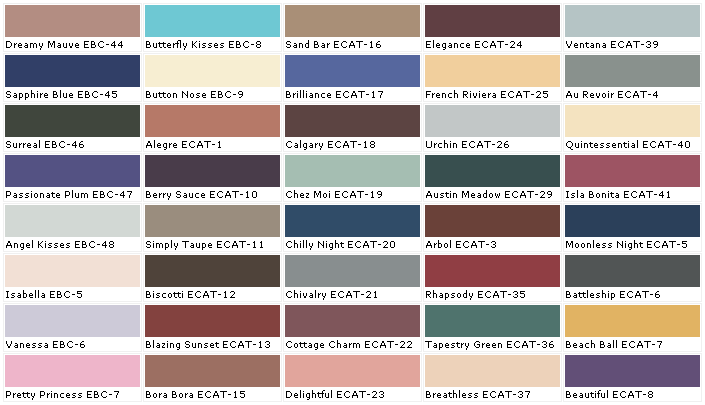 Paint Color Chart Behr