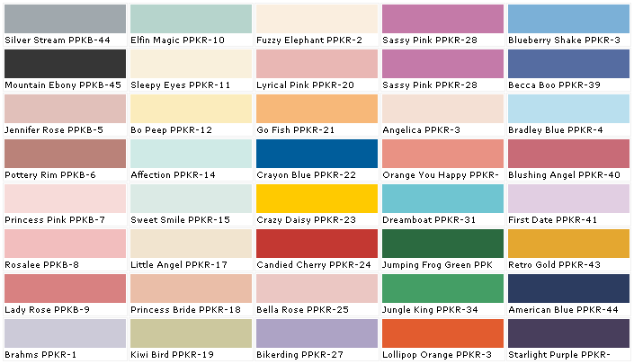 Behr Paint Color Chart