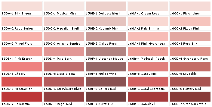 Shades Of Peach Color Chart