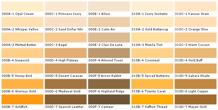 Gold Colour Chart