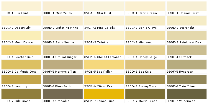 Behr Paint Chart Colors