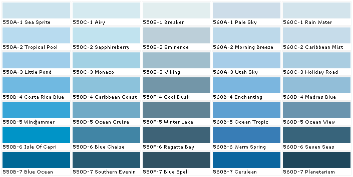 Behr Paint Comparison Chart