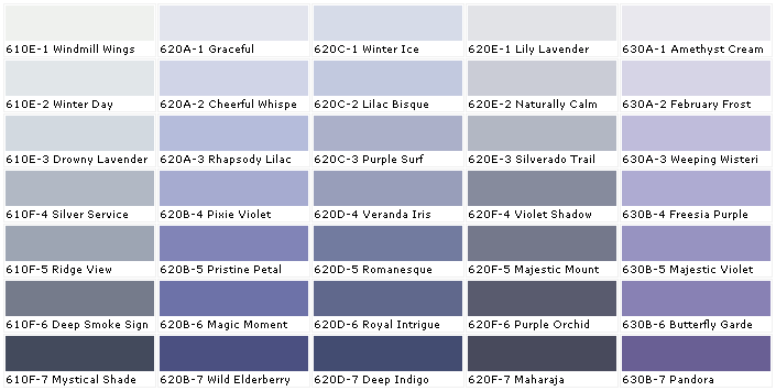 Shades Of Silver Color Chart