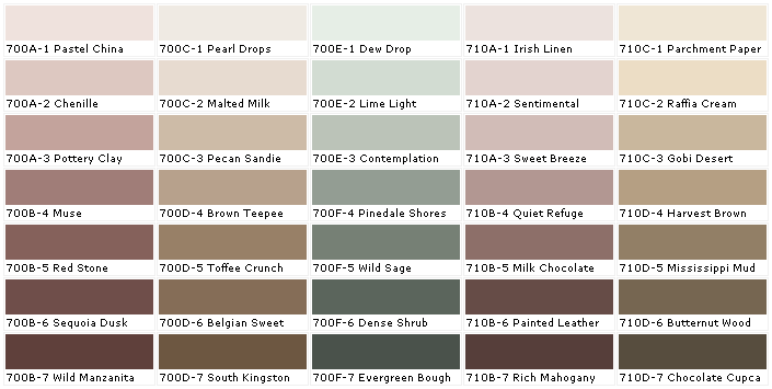 Behr Paint Color Chart