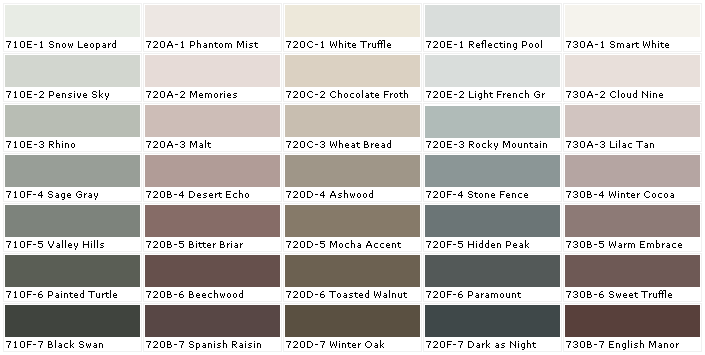 Behr Gray Color Chart