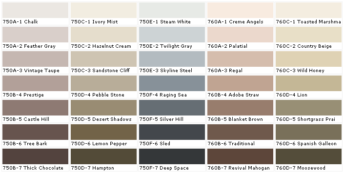 Behr Chalk Paint Color Chart