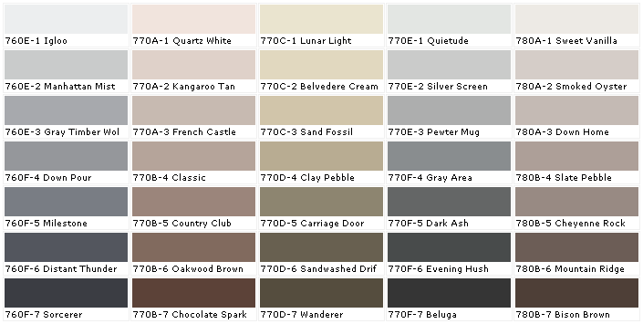 Behr Gray Color Chart