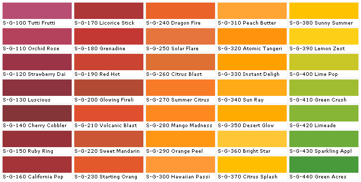 Behr Paint Orange Color Chart