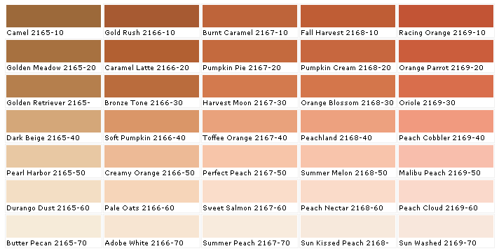 Burnt Orange Color Chart