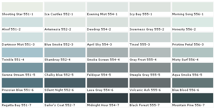 Pittsburgh Paint Color Chart