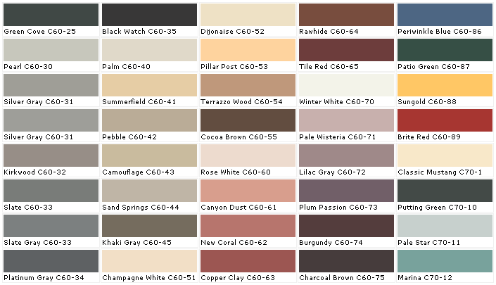 Interior Paint Color Chart