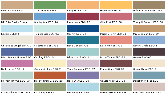 Behr Exterior Paint Chart