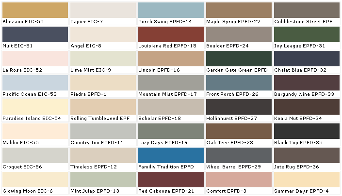 Behr White Paint Color Chart