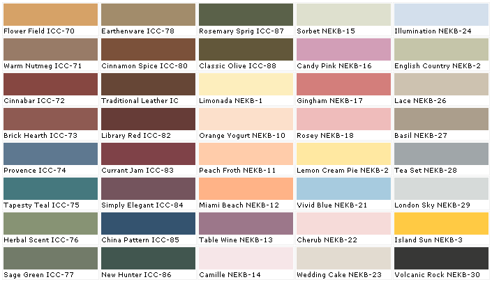 Behr Concrete Paint Color Chart