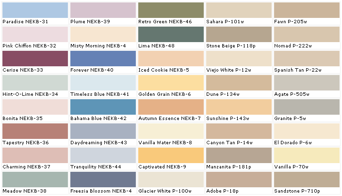 Behr Paint Chart Colors