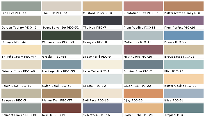 Behr Paint Colors Chart