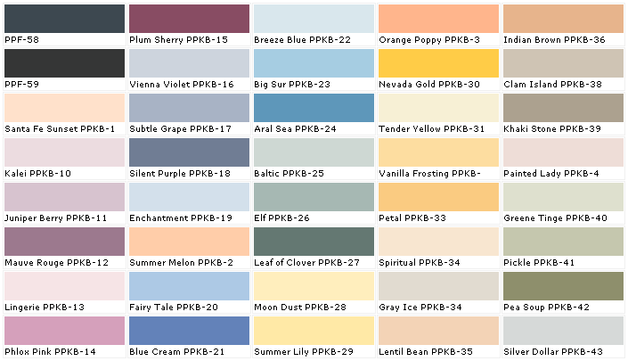 Colors Paint Behr Interior Chart