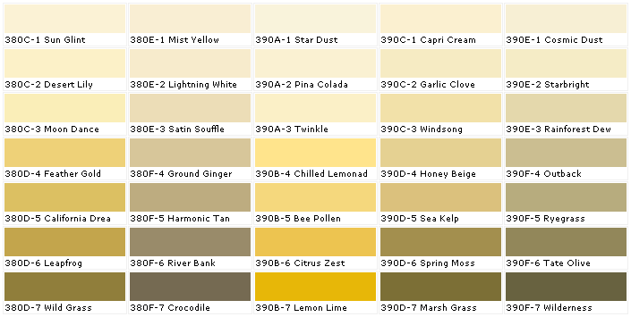 Behr Outdoor Paint Colors Interior Paints House Chart Chip Sample Swatch Palette Color Charts Exterior Wall - Behr Yellow Interior Paint Colors