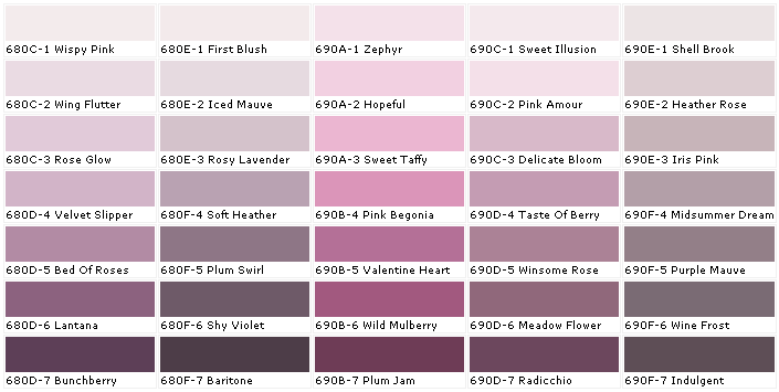 Color Chart Mauve Color