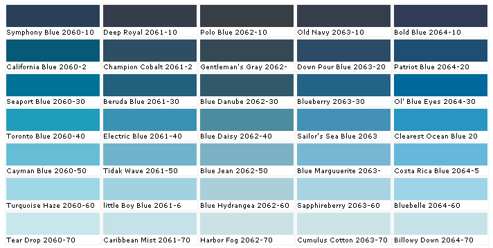 Benjamin Moore Exterior Paint Color Chart