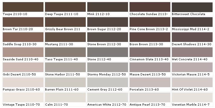 Benjamin Moore Concrete Stain Color Chart