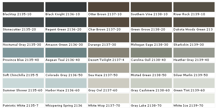 Moore Interior Paint Color Chart