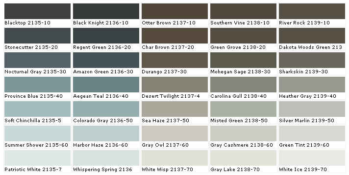 Benjamin Moore Color Chart Exterior