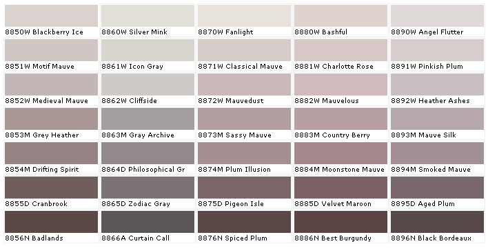 Color Chart Mauve Color