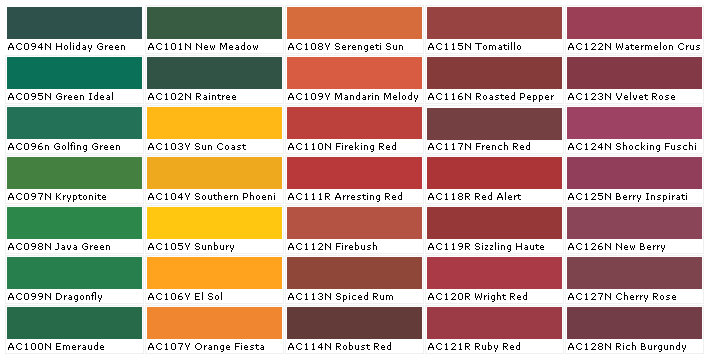 Exterior Paint Color Chart