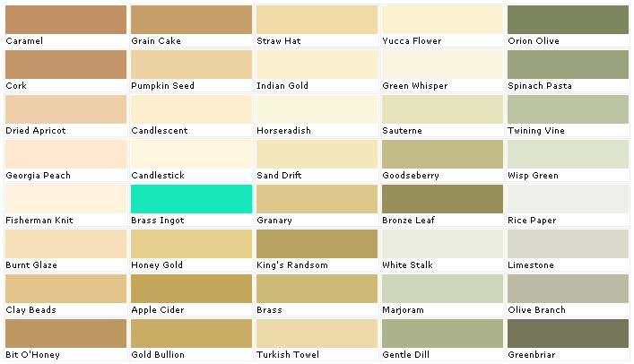 Martin Senour Paints Colors Paint House Chart Chip Sample Swatch Palette Color Charts Exterior Interior Wall - Brass Color Wall Paint