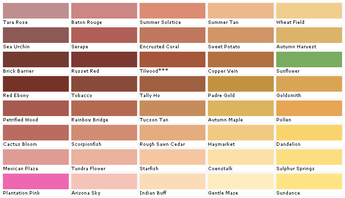 House Paint Colour Chart