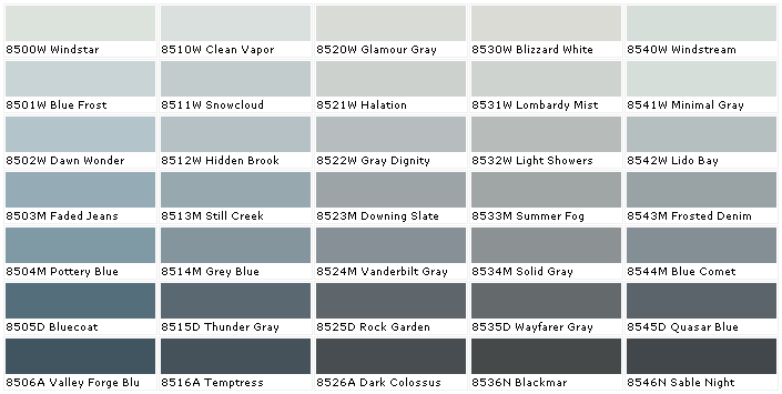 Color Chart Grey