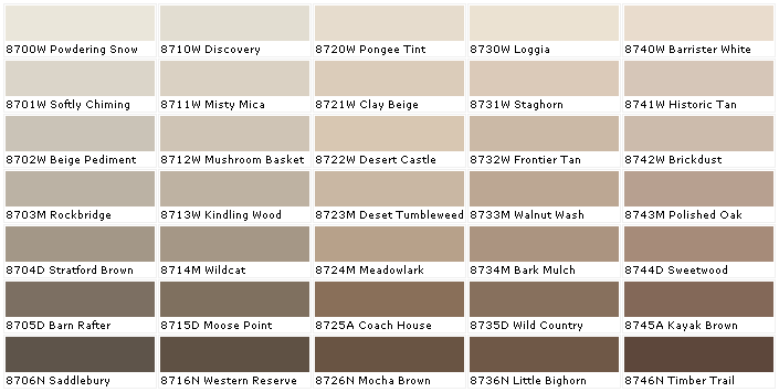 Barn Paint Colour Chart