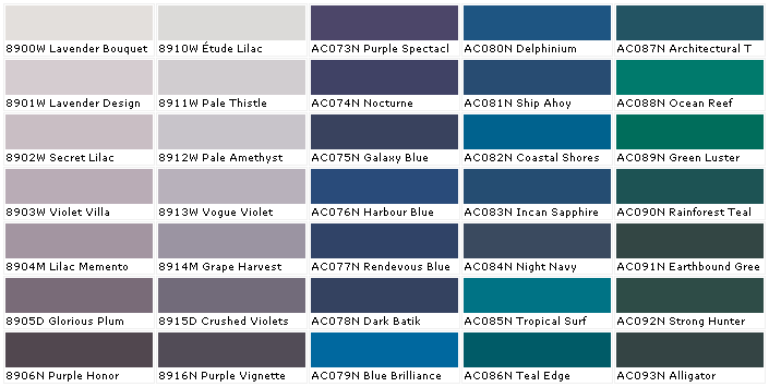 Monarch Paint Color Chart