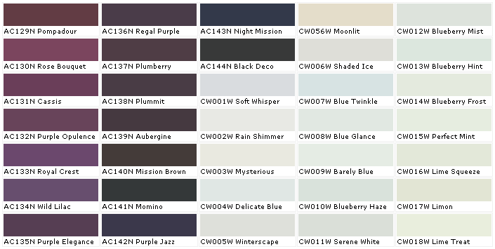 Monarch Paint Color Chart