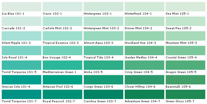 Green Paint Chart