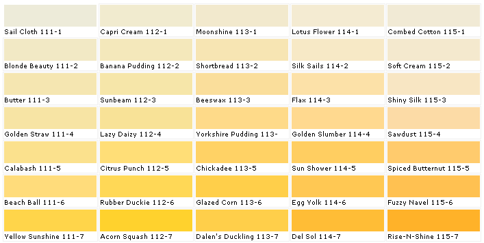 Pittsburgh Paint Color Chart