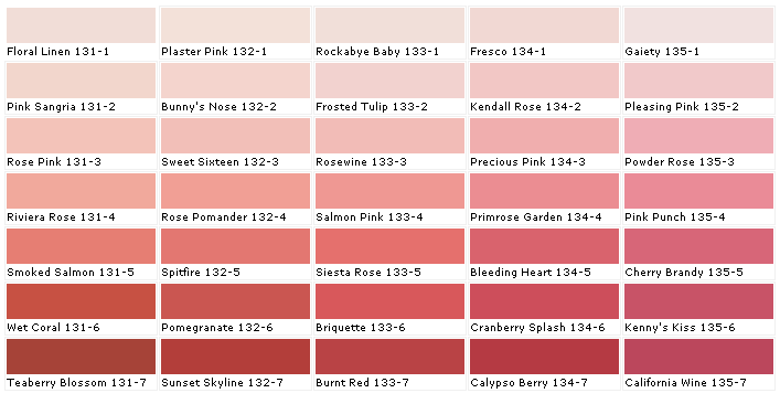 Pink Salmon Color Chart