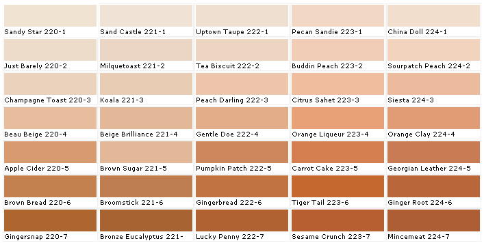 Bronze Color Chart