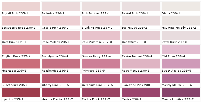 Color Chart Mauve Color