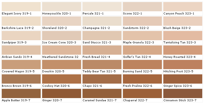 Tan Colour Chart