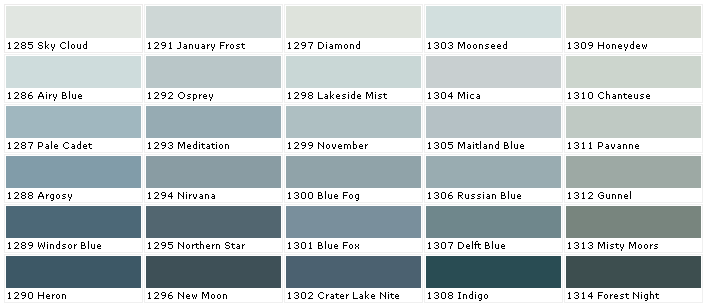 Pratt Lambert Paint Color Chart