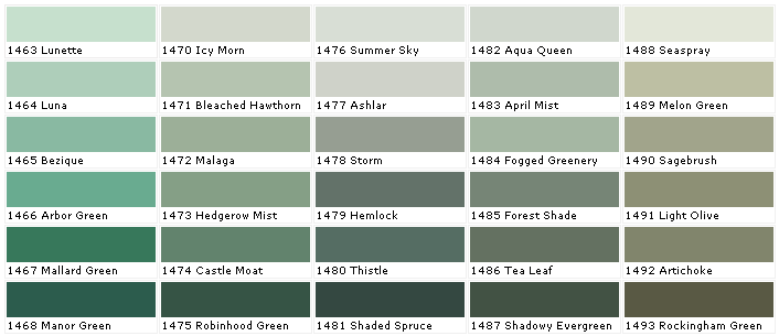 Pratt Lambert Paint Color Chart