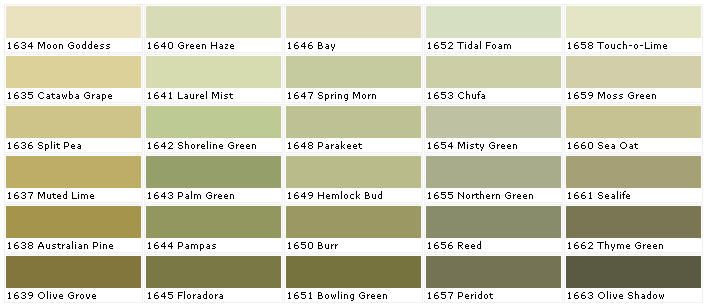 Olive Green Colour Chart