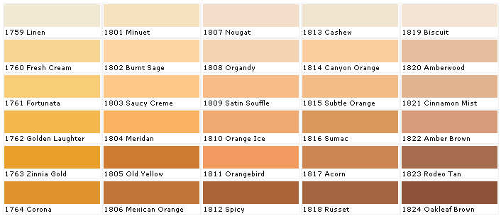 Burnt Orange Color Chart