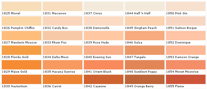 Orient Paint Color Chart