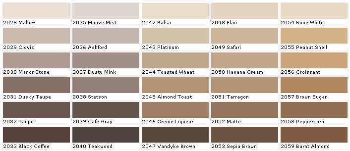Taupe Paint Colour Chart