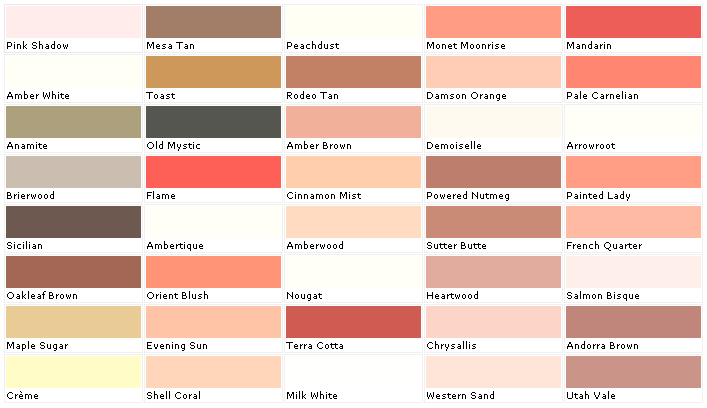 Orient Paint Color Chart