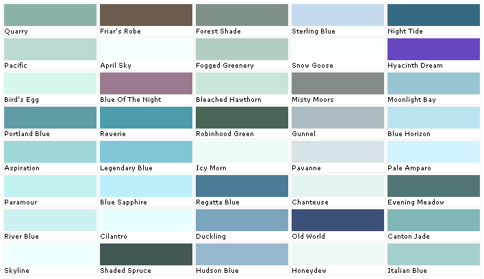 Jade Color Chart