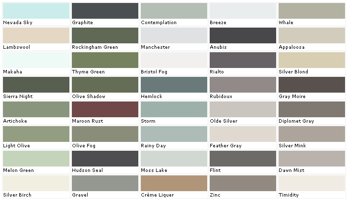 Pratt Lambert Paint Color Chart